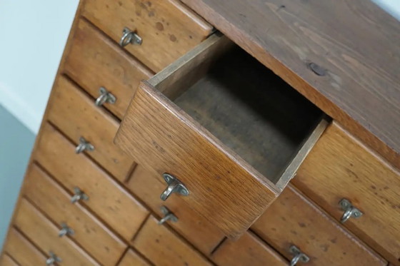 Image 1 of Vintage Duitse grenen en eiken apothekerskast, jaren 1950