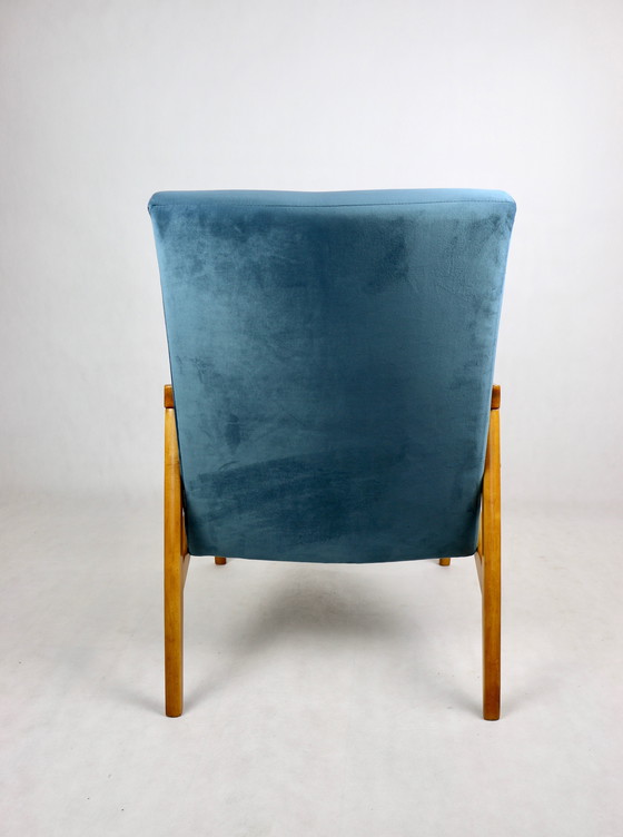 Image 1 of Czech Model Armchair In Ocean Blue Attributed To Jiri Jiroutek, 1970S