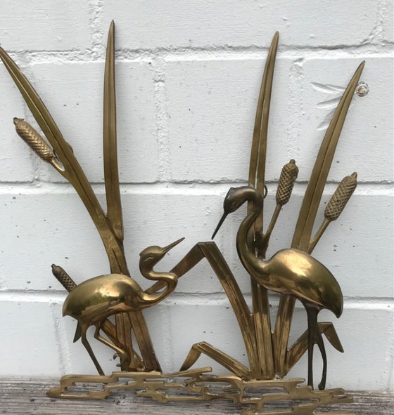 Messing kraanvogels / midden van de eeuw – Wanddecoratie, Brass (photo 3 of 5)
