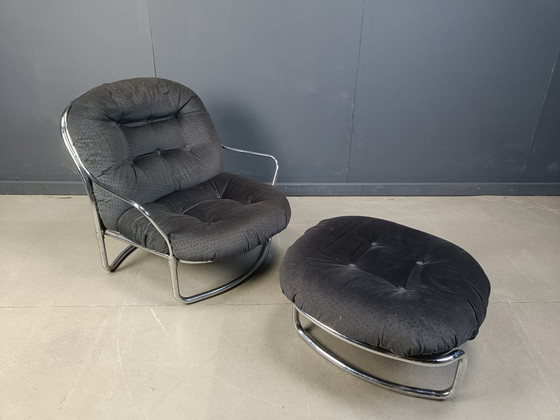 Image 1 of Sillón con taburete modelo 915 de Carlo de Carli para Cinova, década de 1970