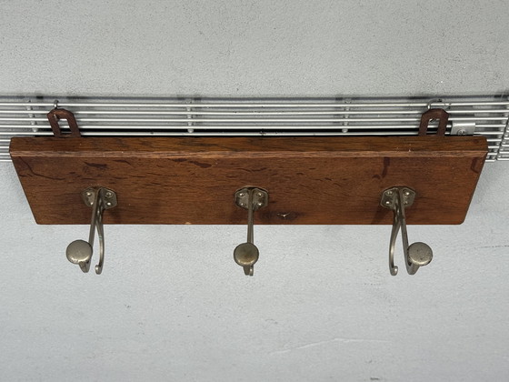 Image 1 of Authentic 1930s coat rack - wood with metal hooks