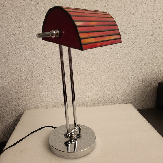 Tyffany and Chrome Table Lamp – Glass (photo 9 of 16)