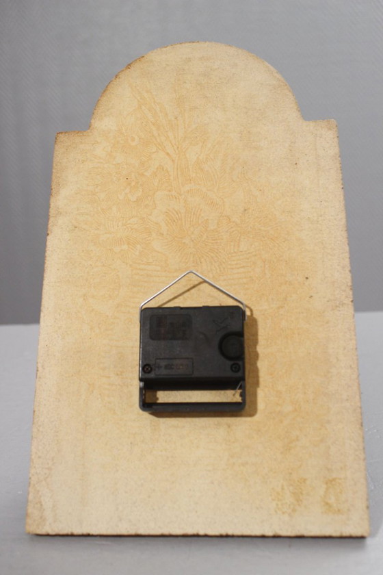 Image 1 of Roger Capron en Vallauris - Reloj de pared con jarrón y ramo de flores, Francia, década de 1970