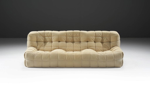 Stunning Kashima Sofa in original leather by Michel Ducaroy for Ligne Roset 1980