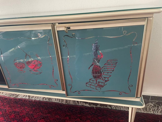 Image 1 of Credenza italiana di metà secolo con specchio — di Umberto Mascagni (anni '50-'60)