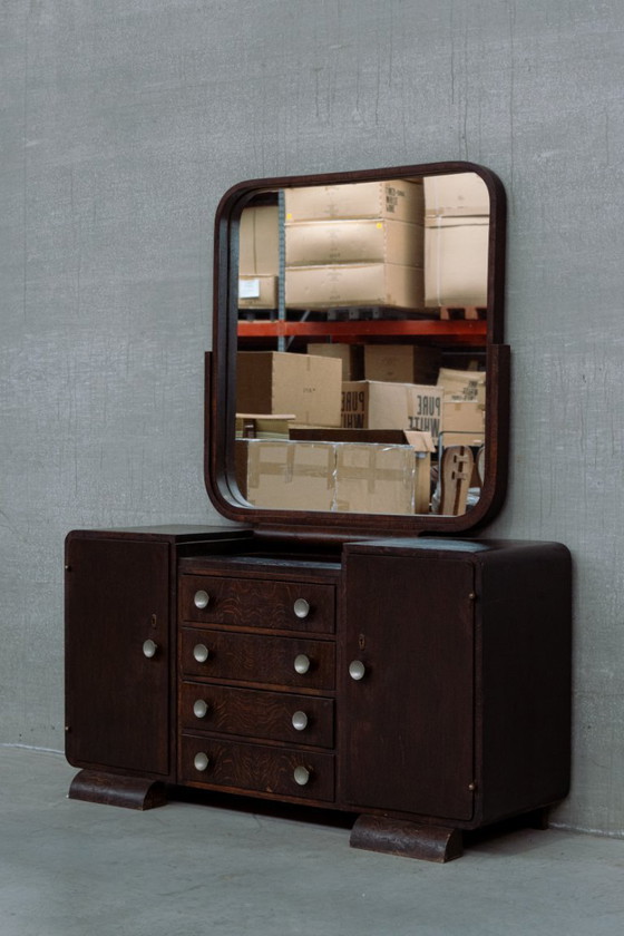 Image 1 of 1930s art deco grand mirror vanity