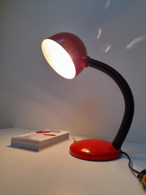 Beautiful, red vintage desk lamp from Massive