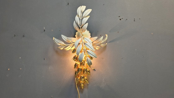 Image 1 of Vintage wandlamp met bloemenmotief van Hans Kögl, jaren 70.