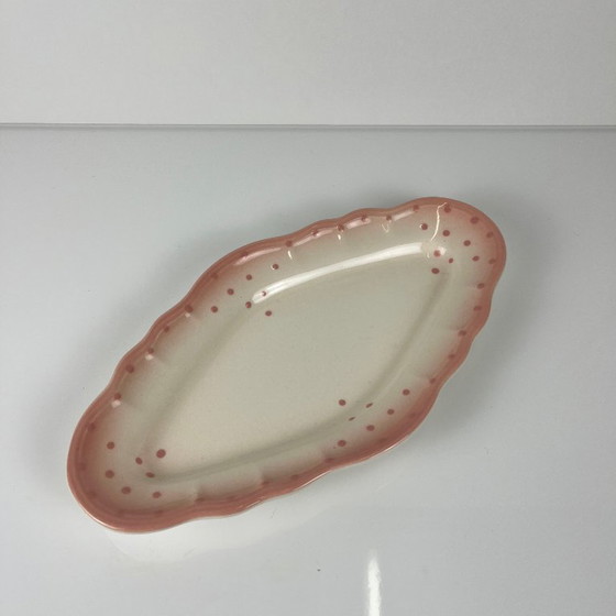 Image 1 of Piccolo piatto rosa di Salins-les-Bains, prima del 1970