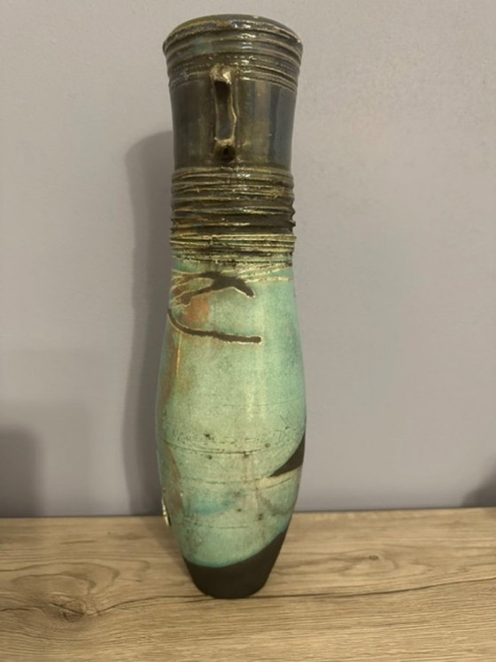 Vase Raku unique en céramique, fait main - poterie d'atelier avec marque du créateur – Sculptures, Ceramic (photo 5 of 8)