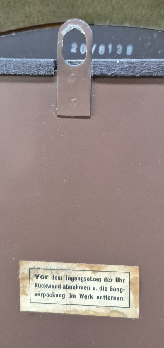 Junghans wandklok, hout en goudkleurig, Klokken, Metaal, Bruin, Vintage (foto 5 van 5)