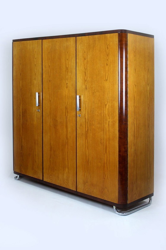 Image 1 of Armadio vintage in tubolare d'acciaio cromato Bauhaus attribuito a Hynek Gottwald, anni '30