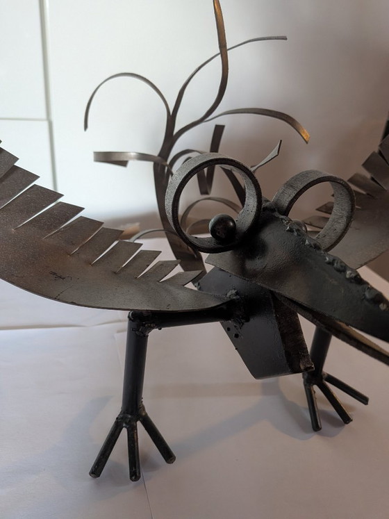 Sculpture décorative en métal représentant un oiseau, faite à la main – Iron, Metal (photo 7 of 7)