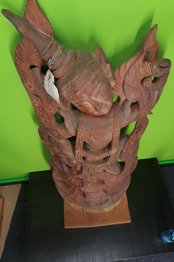 Image 1 of Super Mooi Thais Houtsnijwerk Een pieza de conversación