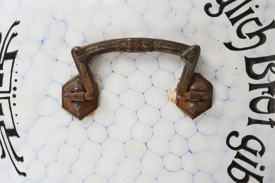 Image 1 of Seltener Emaille-Brotkasten mit Wabenmuster, Deutschland 1910er Jahre