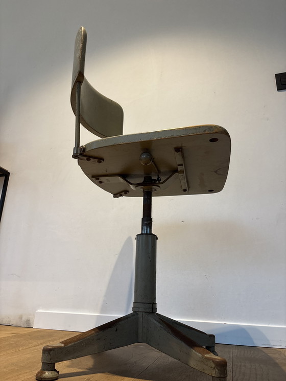 Image 1 of Vintage Industriële Bureaustoel / Desk Chair Tubax