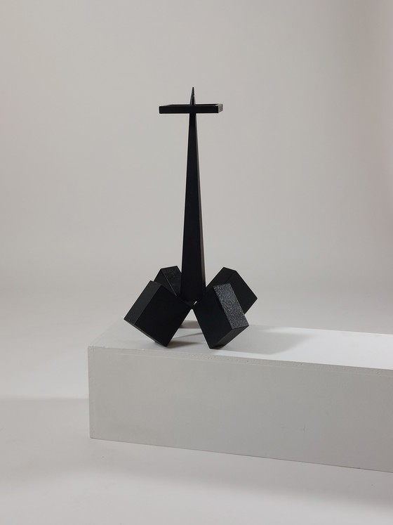 Image 1 of Sehr schwerer brutalistischer mid century Stahl Kerzenständer 