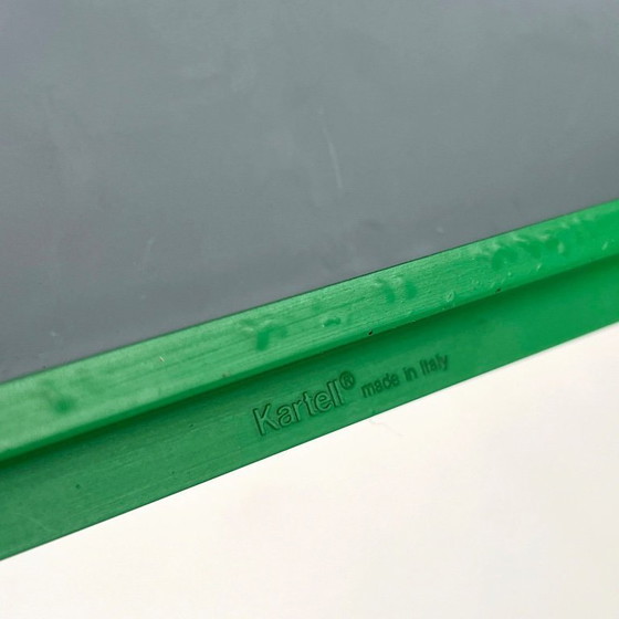 Image 1 of Specchio con cornice quadrata verde di Anna Castelli Ferrieri per Kartell, anni '80