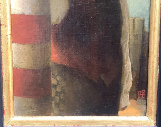 Image 1 of Kevin Hendley - Le présentateur météo, peinture à l'huile originale