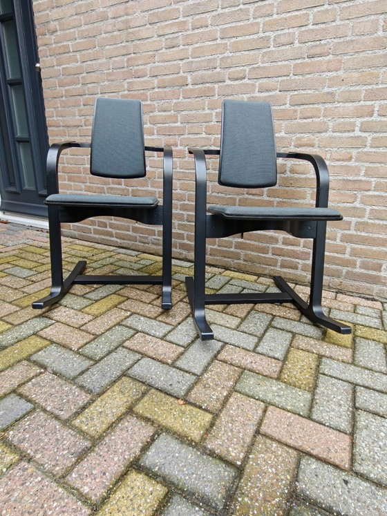 SET DI DUE sedie di design nere Varier Actulum, Sedie da pranzo, Legno, Cotone, Nero (foto 13 di 15)