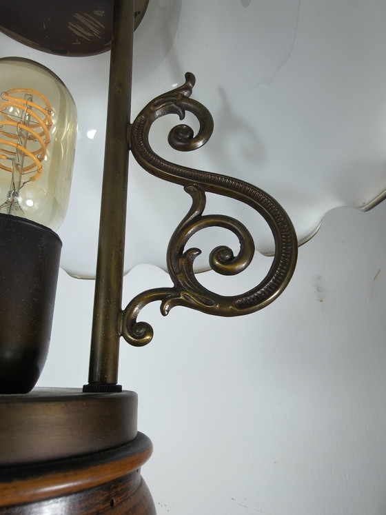 Image 1 of Lampada a sospensione vintage con paralume in vetro opalino, anni '70/'80