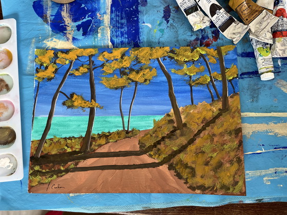 Image 1 of Gouache 30x21cm framed.