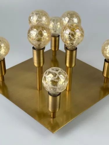 Image 1 of 60s 70s plafondlamp Sölken Leuchten Duitsland Design messing Space Age