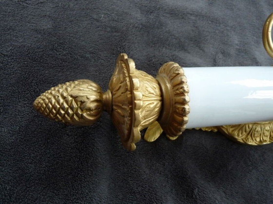 Image 1 of 2 gilt bronze empire wall sconces porcelain restoration