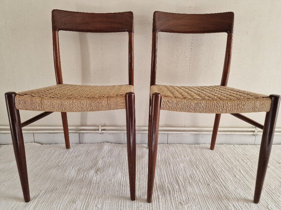 Image 1 of Zwei dänische Stühle aus Teakholz und Seil