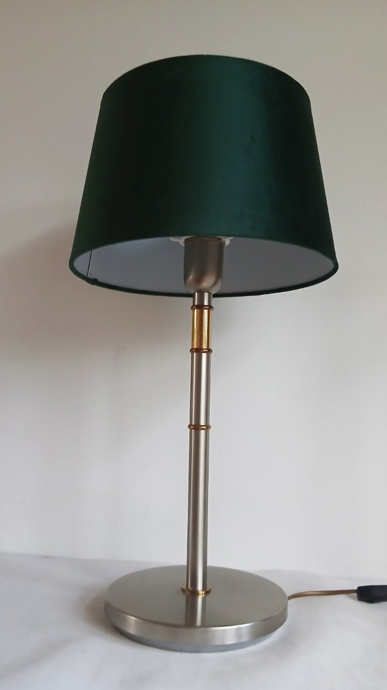 Image 1 of Reliving Mid-century Bi-color Hollywood/Regency table-sideboard lamp