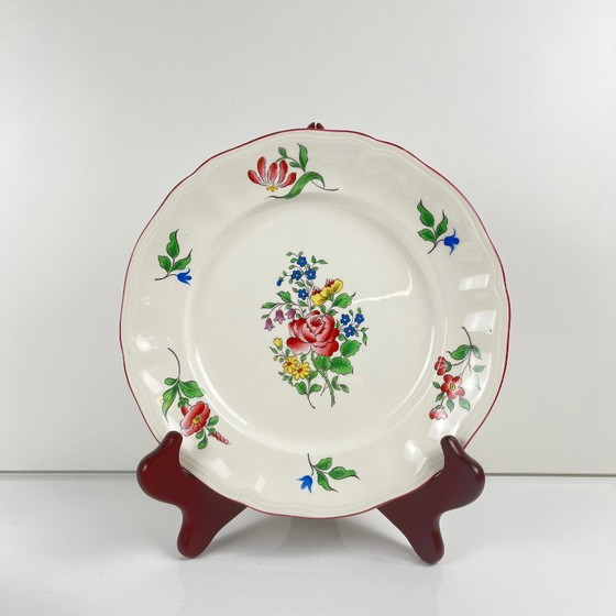 Image 1 of Set van 6 KG Luneville dessertborden – Straatlantaarnpatroon