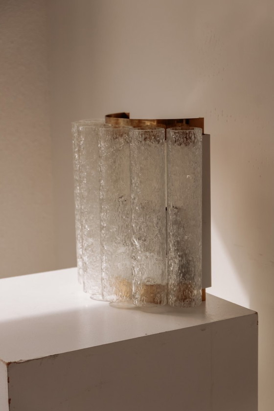 Lampada da parete vintage Doria Leuchten con tubi in vetro ghiaccio – Applique, Glass, Metal (photo 8 of 8)