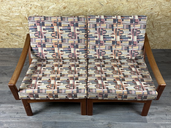 Image 1 of 60s 70s teak couch sofa 2-seater by Glostrup Møbelfabrik Denmark Design