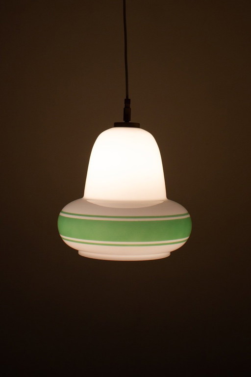 Lampada a sospensione vintage in stile Art Déco italiano degli anni '50