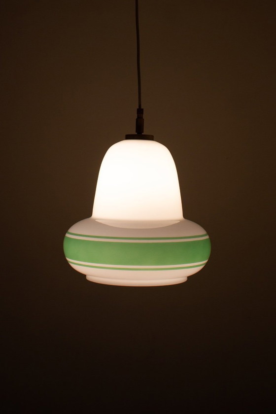 Image 1 of Lampada a sospensione vintage in stile Art Déco italiano degli anni '50