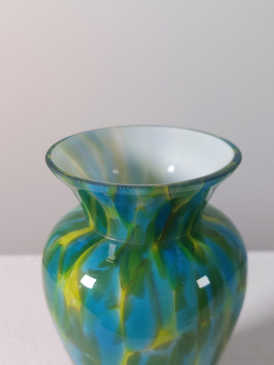 Image 1 of Vintage mid-century overlay glass Murano vase, 1970s