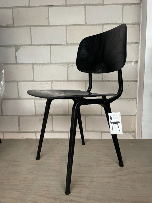 Ahrend Revolt Stuhl Hochglanz Schwarz Neu (Lagerbestand: 20+) – eetkamerstoelen, Metal, Plastic