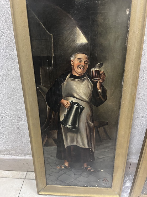 Image 1 of Oil Paintings on Canvas - "Monks in the Cellar" 1909