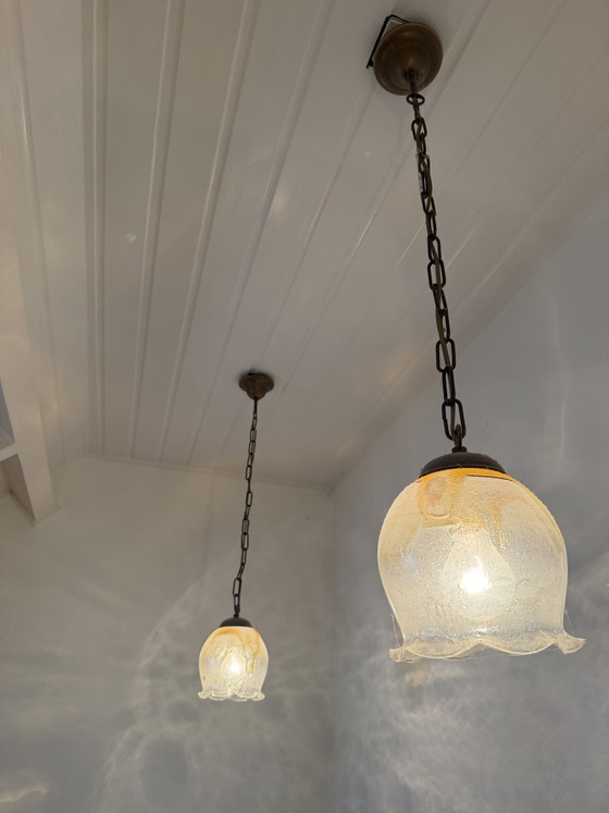 Image 1 of 2 x Murano glass pendant lamps