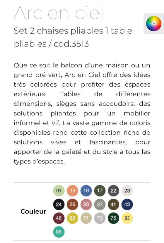 Image 1 of Conjunto de mesa plegable y 2 sillas plegables EMU