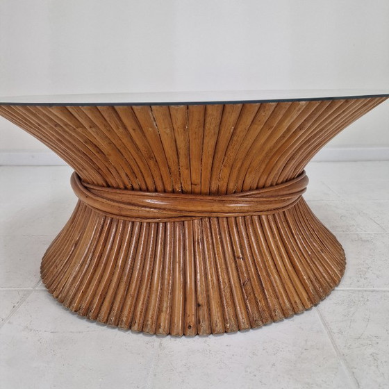 Image 1 of Sheaf of Wheat Bamboo Coffee Table by McGuire, USA, circa 1970