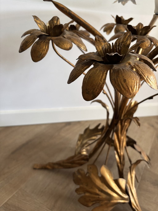 VINTAGE MESSING VERGULDE  BIJZETTAFEL / SALONTAFEL HANS KÖGL