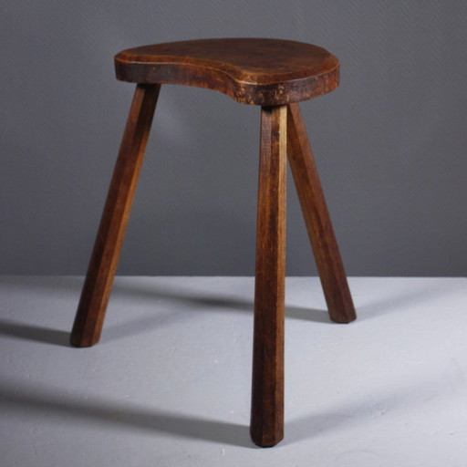 Sgabello da mungitura vintage, seduta a pouf, design brutalista, arte popolare, anni '50 – krukjes, Wood