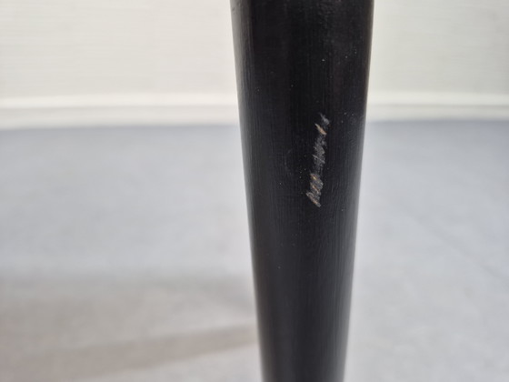 Image 1 of Vintage voetenbank/kruk zwarte poten. Nieuwe stoffering.