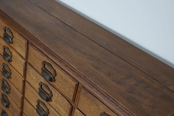 Image 1 of Antiker französischer Archiv-/Apothekerschrank aus Eiche von Chouanard, ca. 1910