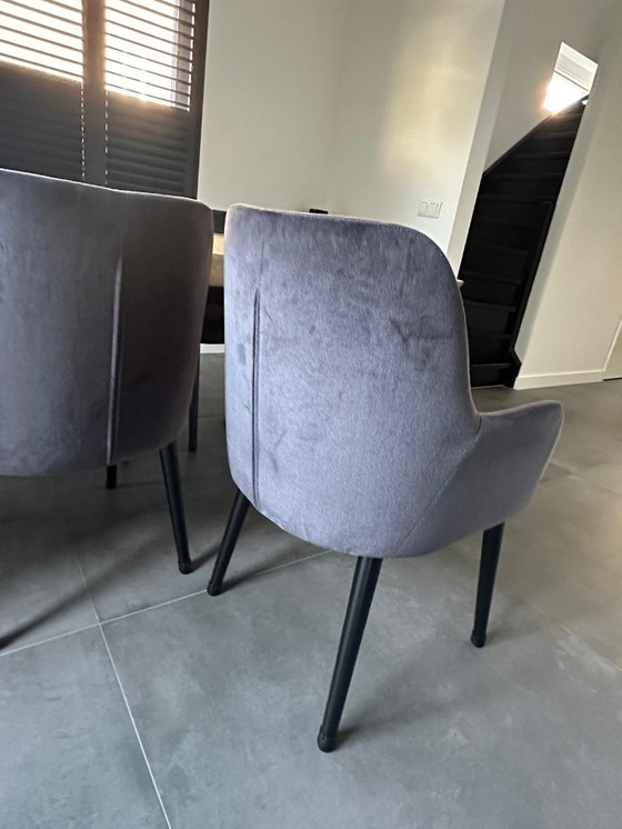 Image 1 of Chaises de salle à manger Democle exclusives – lot de 8 – anthracite – état impeccable