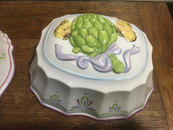 Decorative jelly mold "the blue cord" – Storage cabinet, Porcelain, Vintage (photo 2 of 13)