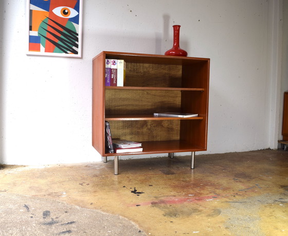 Image 1 of Mid - Century Teak Highboard Bookshelf Vintage Cabinet