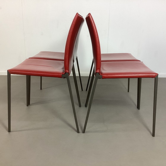 Image 1 of 4 Zanotta Italia Lia Leather Chairs Roberto Barbieri