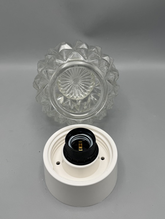 Image 1 of Clear glass lamp with beautiful pattern